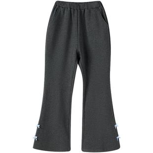 笛莎官方旗舰童装女童厚绒喇叭裤秋冬季新款女孩儿童时尚保暖裤子