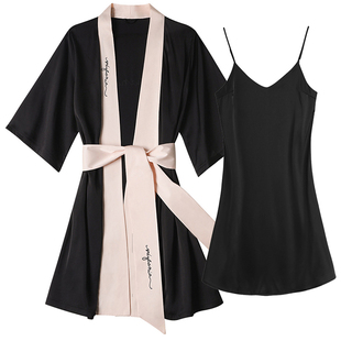 胖mm大码性感睡衣女款春夏2025新款200斤宽松冰丝绸吊带睡裙套装