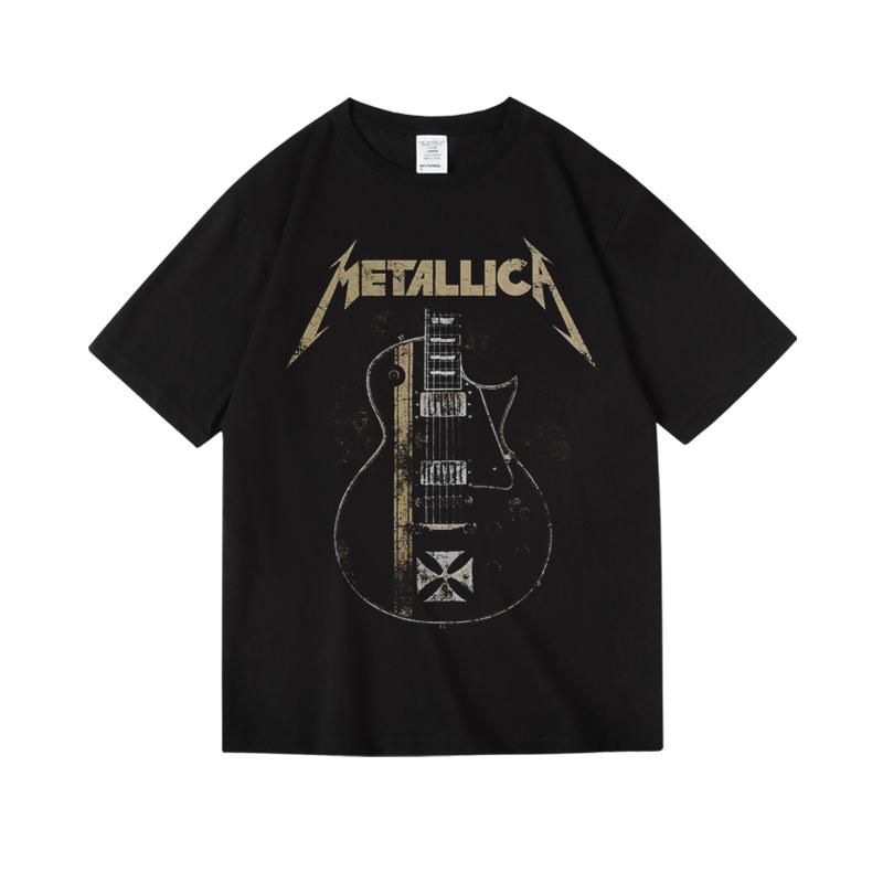 纯棉短半袖T恤男女中性款夏季欧美摇滚metallica金属乐队周边衣服