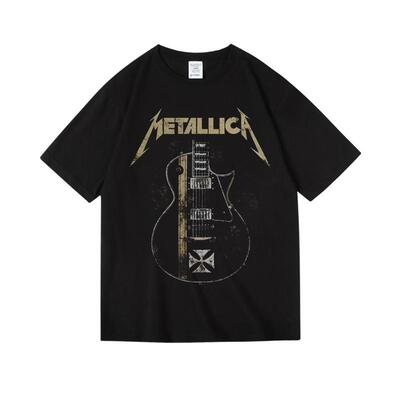 纯棉短半袖T恤男女中性款夏季欧美摇滚metallica金属乐队周边衣服