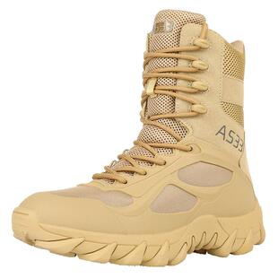 战术靴男正版美式拉链款作战靴户外超轻登山徒步鞋透气沙漠骑行靴