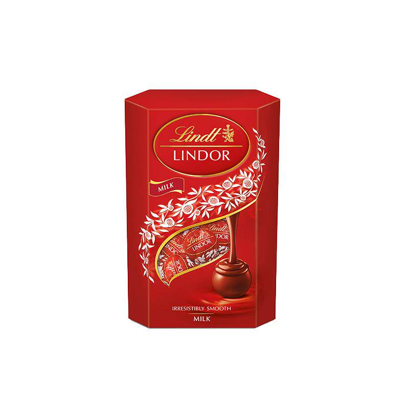 Lindt瑞士莲进口软心巧克力特浓黑巧牛奶白巧分享装200克休闲零食