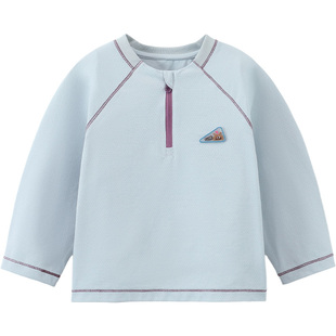 [吸湿速干抗菌]齐齐熊宝宝t恤长袖春款男童运动上衣儿童2026新款