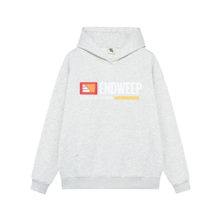 Endweep潮牌美式复古发泡印花连帽卫衣男女宽松休闲情侣国潮上衣