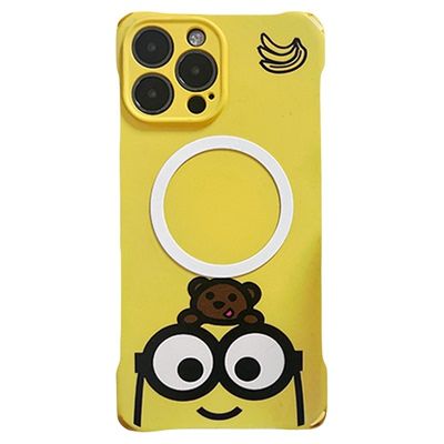 防摔小黄人支架挂绳手机壳苹果
