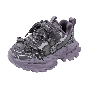 芭芭鸭儿童加绒老爹鞋新款2025男童冬二棉休闲女童保暖时尚运动鞋