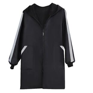 新时尚长袖围裙大人女防水防油罩衣外套男春秋加绒加厚工作服上班