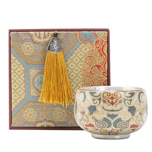 鎏银敦煌圆融杯家用高档陶瓷茶杯单个精致功夫茶具中式精美礼盒装