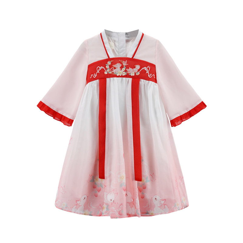 汪小荷女童改良汉服2022年春夏新款中国风礼服古风唐装超仙连衣裙