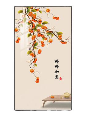 事事如意玄关装饰画新中式走廊过道尽头墙壁画客厅入户正对门挂画