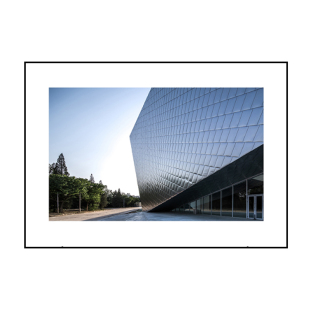 美术馆摄影装饰画黑白建筑艺术线条工业风挂画现代简约客厅壁画