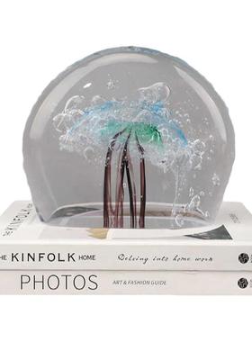 创意琉璃常青树吉祥寓意装饰摆件