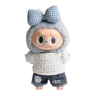 适用于labubu娃衣套装马卡龙拉布布服装站立搪胶公仔玩偶17cm衣服