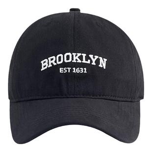 宽松刺绣棒球帽加深加宽显脸小防晒帽子女男士BROOKLYN软顶鸭舌帽