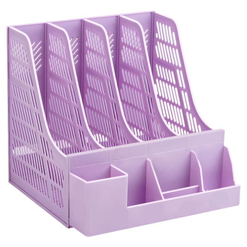 书架桌面书立架a4文件收纳盒文件夹书立文件架档案资料置物架文件栏文件框办公室办公桌用品放文件架子文件座