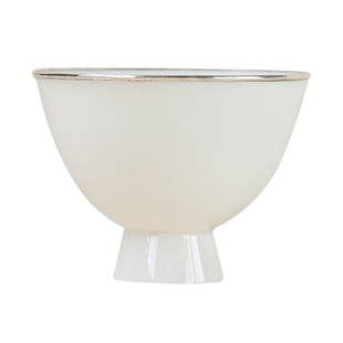 季度窑包银口高足美人杯中式陶瓷主人单杯德化象牙白宋式工夫茶器