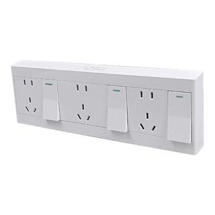 16A大功率明装开关插座三开十五孔一键断电线盒3开关15孔厨房专用