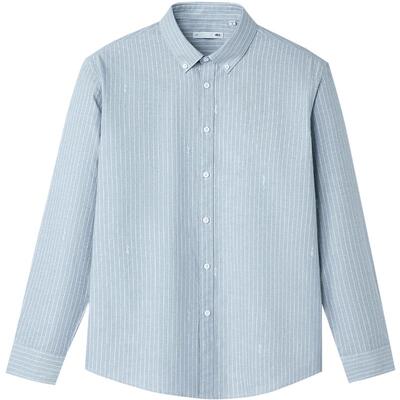 海澜之家长袖牛津纺条纹休闲衬衫