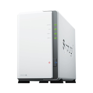 Synology群晖DS223j 2盘位NAS网络储存储服务器 私有云盘官方旗舰家用办公文件数据备份共享 DS220j升级版