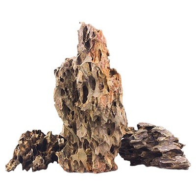 天然造景松皮石假山盆景石头组合