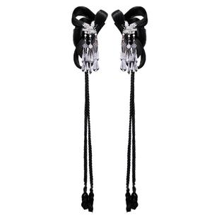 古风汉服抓夹辫子侧边假发古装多色花朵绢花发夹百搭配饰组合套装