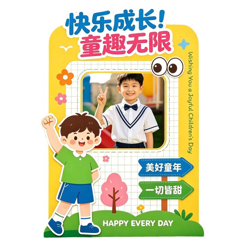 幼儿园儿童节拍照框卡通KT板室外装饰立牌相框幼儿园拍照道具