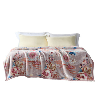 富安娜双层加厚保暖拉舍尔毯法兰绒毛毯卧室双人被子绒毯床单毯子