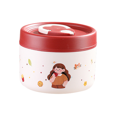 卡通316L不锈钢圆形饭盒密封汤罐
