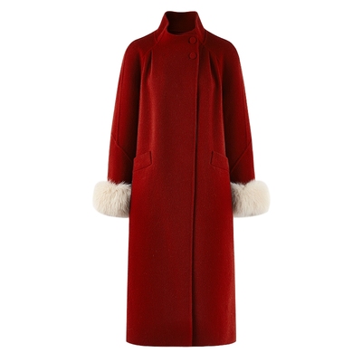 秋水伊人简约通勤毛呢外套