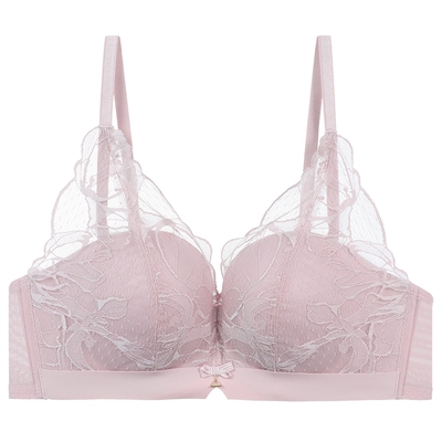 安莉芳专柜新品深v花卉蕾丝文胸女小胸聚拢无钢圈舒适内衣EB00821