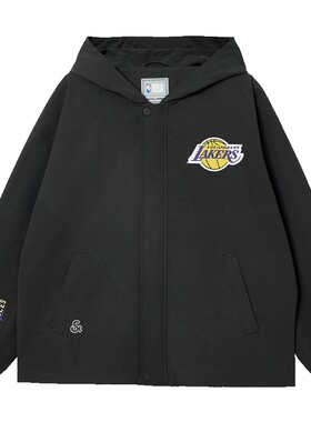 【NBA联名款湖人队】杰克琼斯男装秋季夹克肌理格纹连帽226121016