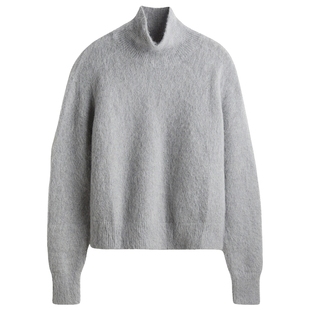 HM女装毛针织衫冬季row系针织衫马海毛高领保暖套衫1248342