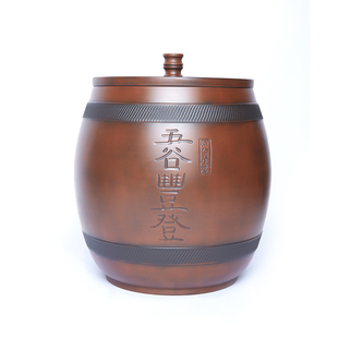 建水紫陶米缸家用米桶五谷杂粮密封桶防虫防潮土陶陶瓷面缸储米罐