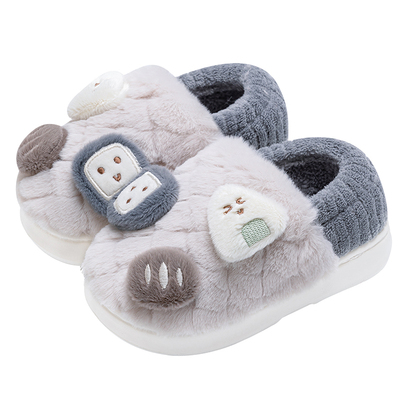 儿童棉拖鞋女童包跟冬季宝宝室内