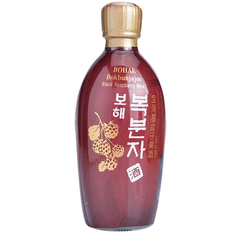 韩国进口宝海覆盆子果酒女士酒果味配制酒14度玻璃瓶装375ml*6瓶