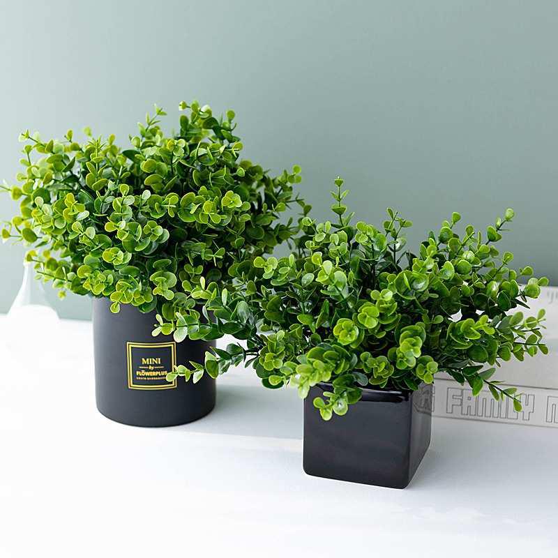 仿真尤加利假花艺餐桌摆件放客厅小摆设绿植盆栽简约多肉家居装饰