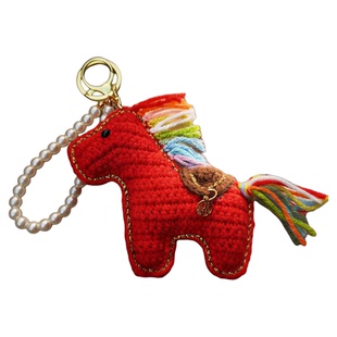 2026本命年小马钩织成品红马马上有钱包挂件钥匙扣装饰玩偶送闺蜜