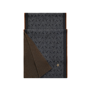 万事利男士秋冬新款围脖100%绵羊毛保暖情侣款围巾披肩女流影斑斓