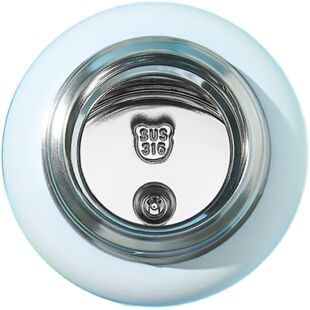 杯具熊圈圈智能温显儿童保温杯吸管盖带锁扣两用316不锈钢幼儿园