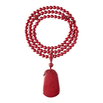 108颗朱砂念珠无事牌平安护身符