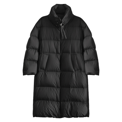 因由通勤长款立领羽绒服