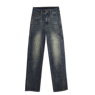 加绒直筒牛仔裤女2025年新款流行爆款秋冬裤子高腰显瘦窄版阔腿裤