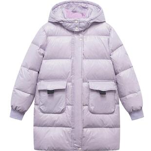 笛莎女童羽绒服冬装新款大童宝宝儿童中长款过膝加厚外套迪莎官方