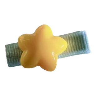 黄色星星发夹宝宝安全夹全包布夹侧边夹可爱刘海夹碎发卡儿童发饰