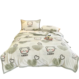 儿童a类牛奶绒床单单件冬季加厚绒毛毯珊瑚绒被单宿舍单人三件套