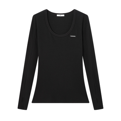 SLY 春季通勤简约基础罗纹圆领套头针织衫030HAZ80-2811