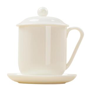 钰铨龙门 玉润冰清云舟会议杯 德化传统中国白纯手工高端办公水杯