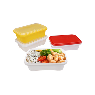 一次性餐盒锁扣长方形食品级外卖饭盒带盖加厚高档商用塑料打包盒