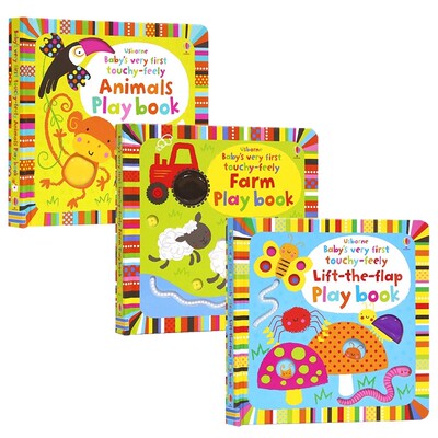 Usborne Baby's Very First Touchy-feely Play Book 尤斯伯恩早教启蒙触摸书 英语图画绘本 翻翻单词纸板书 英文原版进口儿童图书