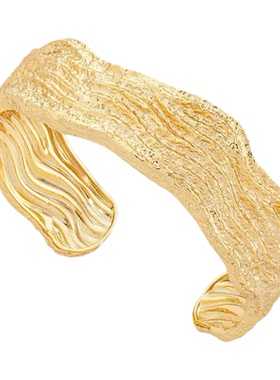 流沙系列肌理凹凸开口手镯女